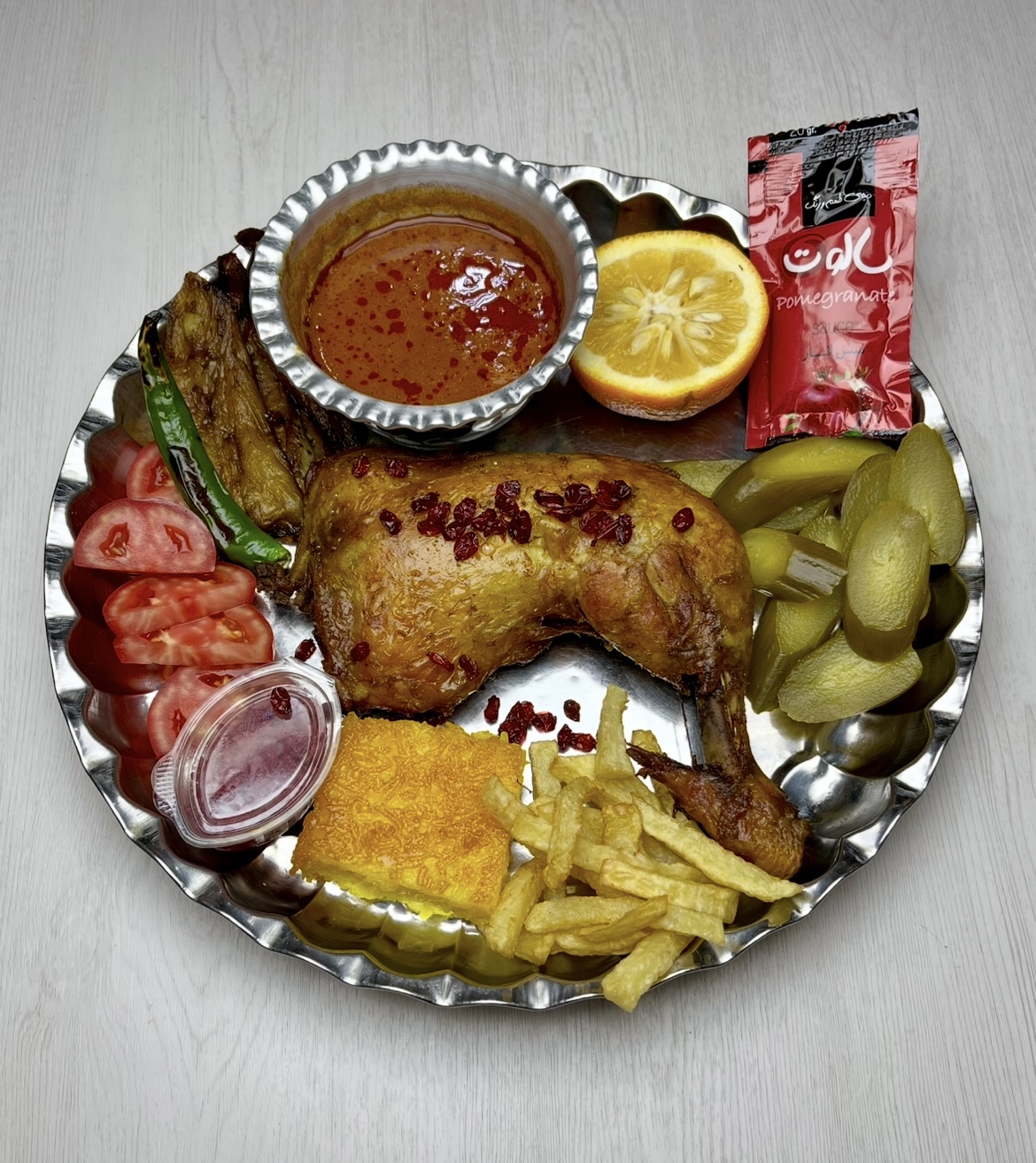 خوراک مرغ سرخ شده