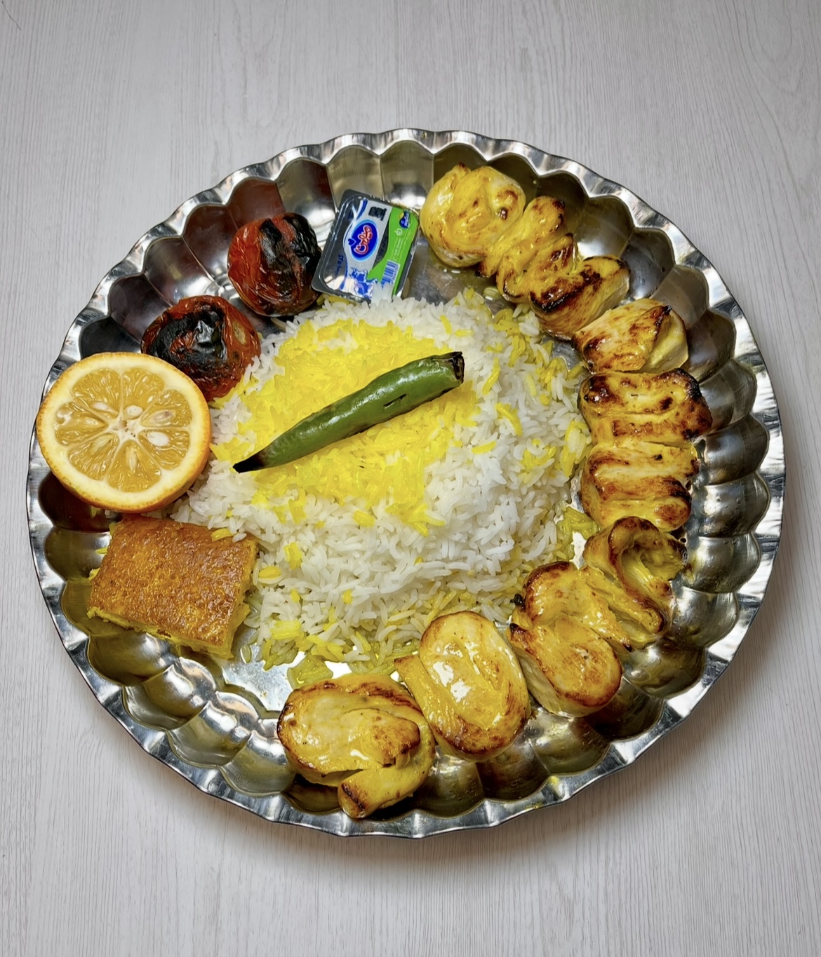 چلو جوجه کباب با استخوان